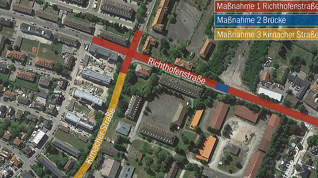 Die geplante Sanierung der Richthofen- und Kirnacher Straße.
