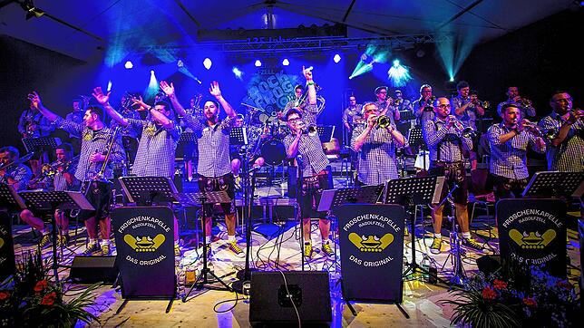Um 19 Uhr im Spitalgarten: Die Besetzung der Froschenkapelle aus Radolfzell am Bodensee entspricht mehr oder weniger einer klassischen ...