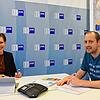 Marlene Roming von der IHK und Unternehmensgründer Christian Fritz: Mithilfe der Gründergarage der Industrie- und Handelskammer will der ...