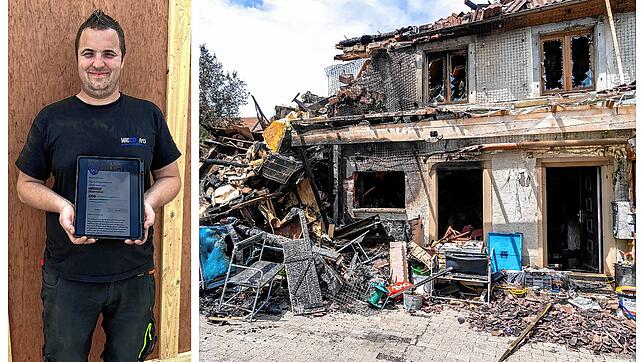 Das Haus in der Bogengasse wurde durch die Flammen vollständig zerstört. Hier kann niemand mehr wohnen. Max Grabs hat noch in der ...