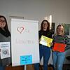 Christine Knöbel (von links), Pia Wenzler und Alina Dannemeyer (Praktikantin bei Pro Familia) sind am 16. Februar vor Ort in der ...