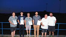 Die Geehrten beim SV Altenburg (von links): Patrick Frommherz, Florian Hierholzer, Frank Ricken, Achim Schmitt, Michael Fink und David ...