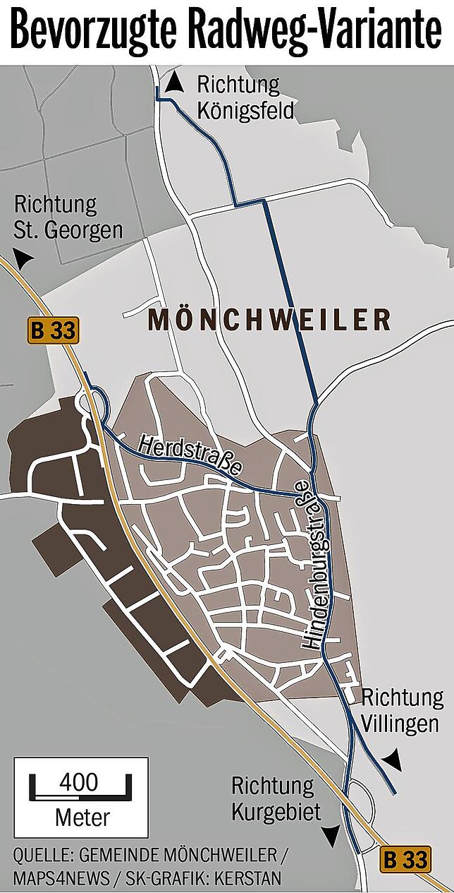 Bild 3: 3,5-Millionen-Euro-Projekt: So möchte Mönchweiler etwas für den Radverkehr tun