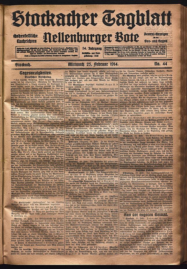 Bild 11: So sahen Zeitungsseiten im Jahr 1921 und den Jahrzehnten davor aus