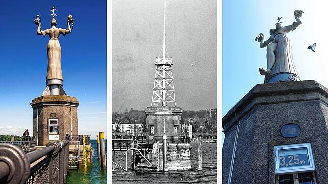 (Archivbilder) Heute ist es ganz selbstverständlich, dass die Imperia im Konstanzer Hafen steht. Doch Anfang der 1990er-Jahre war dort ...