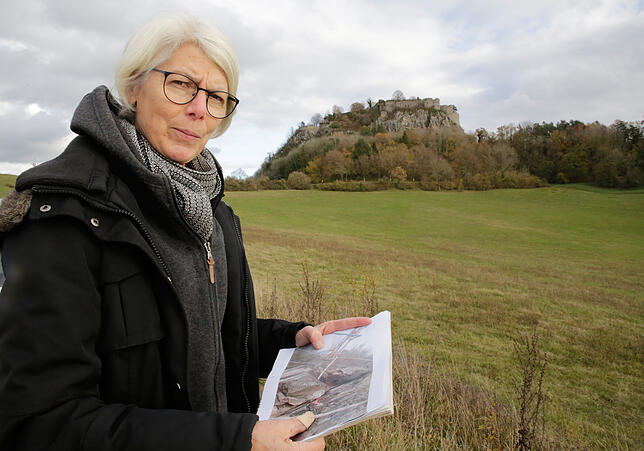 Architektin Ela Dünkelsbühler hofft, dass die Arbeiten an Singens Wahrzeichen bald fortgesetzt werden.