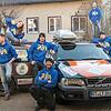 Das Team Schwabenstahl-Volvo-Power freut sich auf den Start der Rallye Baltic Sea Circle" von Hamburg zum Nordkap (von links): Stefan ...