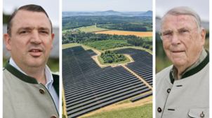 Klaus (rechts im Bild) und Christoph Mangold haben gemeinsam mit der EnBW den Solarpark Emmingen-Liptingen errichtet. Er derzeit der ...