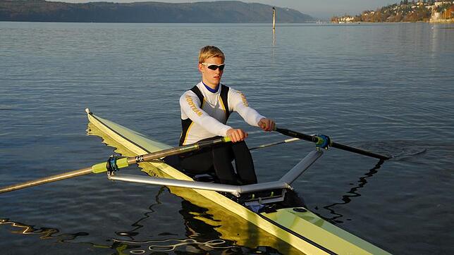 Fabian Gläser beim Training auf dem Bodensee.