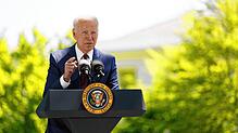 Wenn er etwas zu sagen hat, wird eine Pressekonferenz anberaumt: Joe Biden erklärt vor dem Weißen Haus seine Corona-Politik.