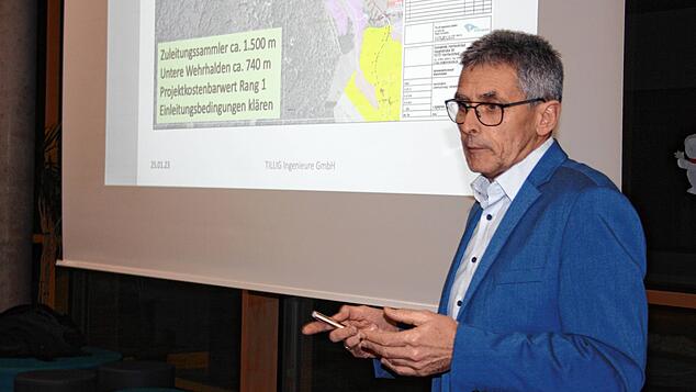 Im Januar 2023 erläutert Ralf Mülhaupt in Herrischried den Bau eines Zuleitungssammlers zwischen Wehrhalden und Todtmoos-Au. Archivfoto: ...