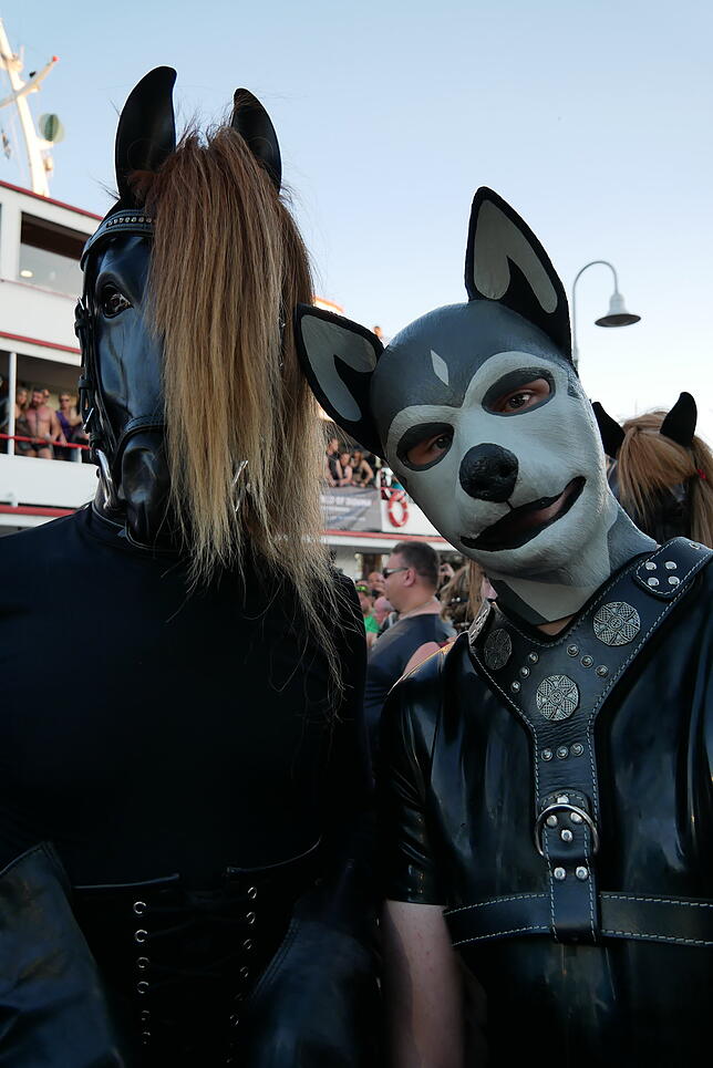 Auf den ersten Blick ist die Bandbreite an Kostümen faszinierend. Zu sehen waren eine Krankenschwester mit Gasmaske, Ganzkörperkostüme ...