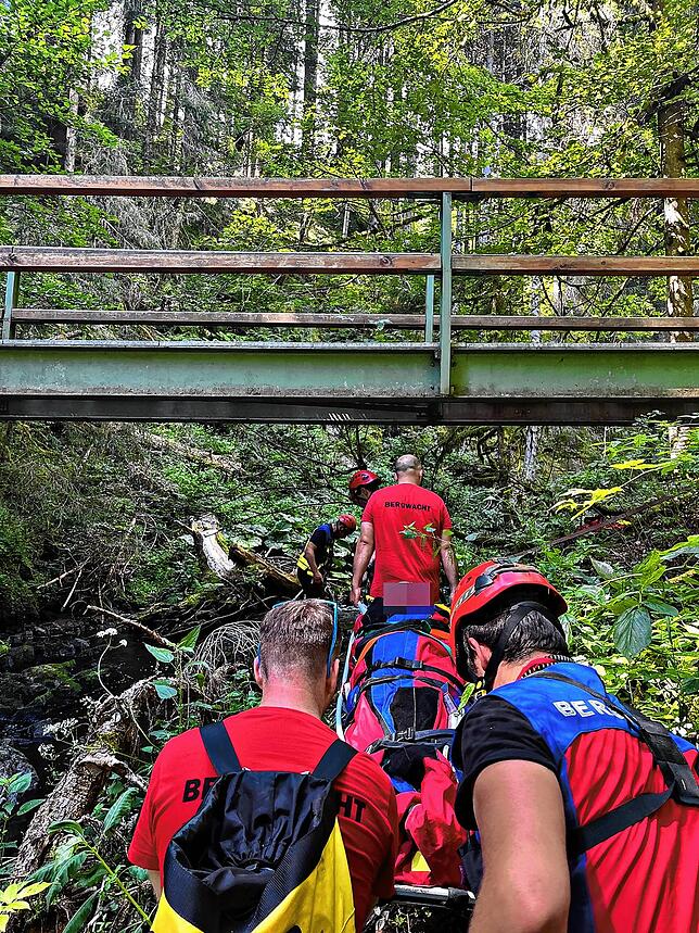 Ein echter Einsatz am 15. August in der Rötenbachschlucht