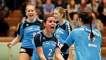 Emotionen pur: Ramona Wolbert zeigt ihre Freude nach dem begeisternden Sieg der Villinger Volleyballerinnen gegen Wiesbaden. Bild: Klein