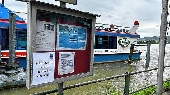 Die Hochwassergefahr am Rhein bei Waldshut steigt. Am Freitag, 31. Mai, wurde der Betrieb der Rheinfähre Waldshut-Tiengen eingestellt.