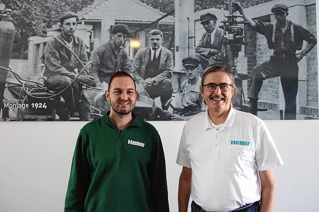 Zweimal Hans-Walter Haller: Der Firmenchef (links) und sein Sohn wollen das Hammerstatt-Innovations-Quartier realisieren. Auf dem ...