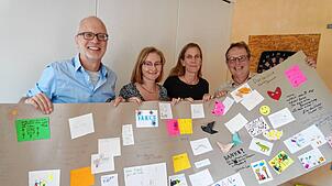 Ein Jahr nach dem Neustart zogen (von links) Marco Röschard, Olha Yasakowa, Michaela Hilger und Martin Riegraf eine positive Bilanz. Das ...