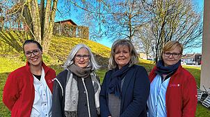 Das Leitungsteam des Pflegebereichs Stockach der Sozialstation Bodensee im Jubiläumsjahr (von links): Monja Kiewitt, Petra Meier-Hänert, ...