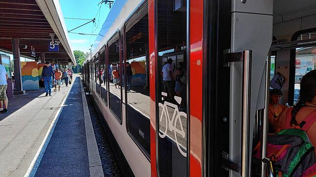 Der Seehas am Gleis 5 in Radolfzell. In den Zügen gibt es neuerdings eine neue Durchsage, die vor Taschendieben warnt.
