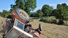 Umgekippter Traktor in Herten