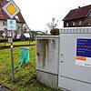 Ein Verteilerkasten der Netcom steht nahe der Einmündung des Mettenbachwegs in die Tuttlinger Straße in Meßkirch.