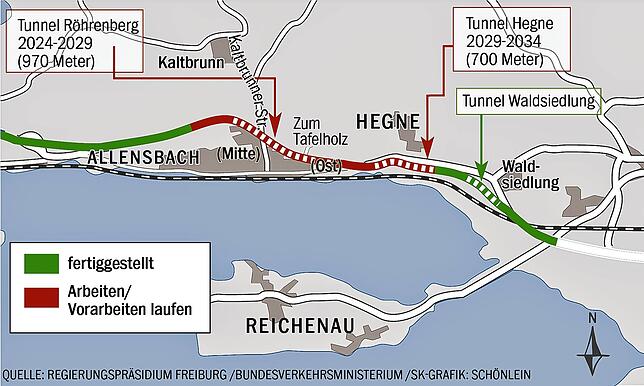 Bild 1: Durchbruch beim B33-Ausbau? Was der erste Bauplan für den Tunnel Hegne steht