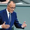 Bundeskanzler Friedrich Merz bei seiner Regierungserklärung im Plenum des Bundestags.