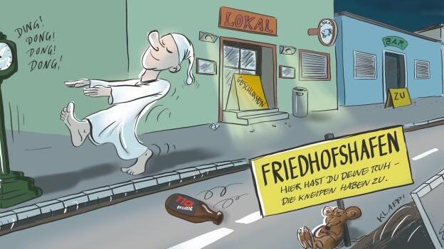 Friedlich schlafen? Dem Song "Friedhofshafen" zufolge in Friedrichshafen kein Problem.