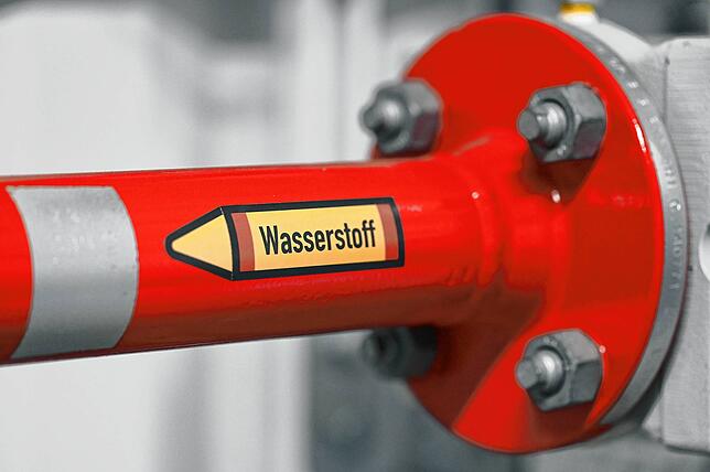Rohrleitung für Wasserstoff. Grün erzeugtes H2 ist der Energieträger der Zukunft.