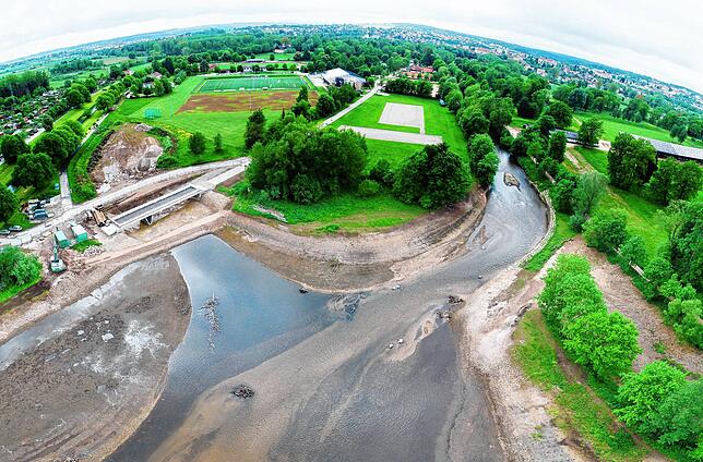 Der Donauursprung von oben.