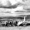 Ein Segelflieger wartet im Mai 1955 bei Hütten auf den Start. Im Hintergrund sind das Wehratal, der Dinkelberg und der Südschwarzwald zu ...
