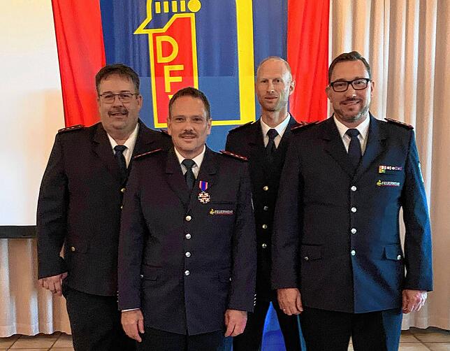 Der Vorstand des Kreisfeuerwehrverbands Waldshut (von links): Ralf Rieple (Vorsitzender), Clemens Huber, Andreas Denoke und Markus Rebholz.
