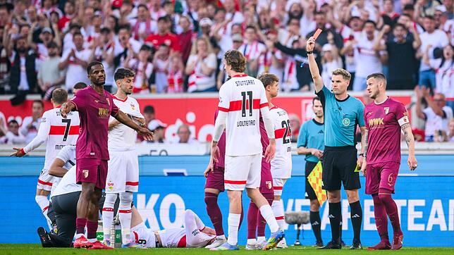 Samuel Essende sah im Spiel beim VfB Stuttgart die Rote Karte.