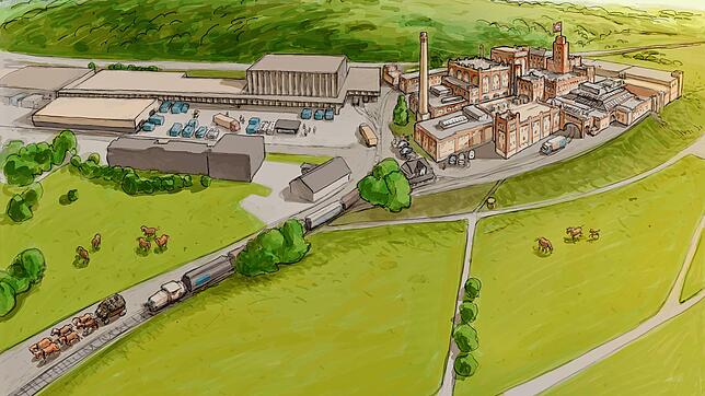 So könnte sich das geplante Hochregallager künftig präsentieren. Illustration: zVg
