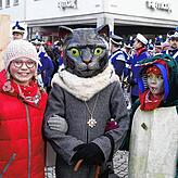 Auch der Kater genießt das große Abschlusskonzert auf dem Latschariplatz.