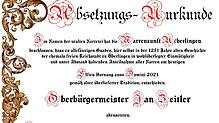 Von &bdquo;allefänzigen Gnaden&ldquo;, heißt es in der Urkunde, werde er heute mit dieser Urkunde abgesetzt, heißt es im Erlass der ...