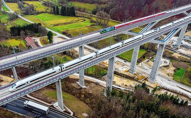 485 Meter lang: die Filstalbrücke auf der Bahn-Neubaustrecke zwischen Wendlingen und Ulm.