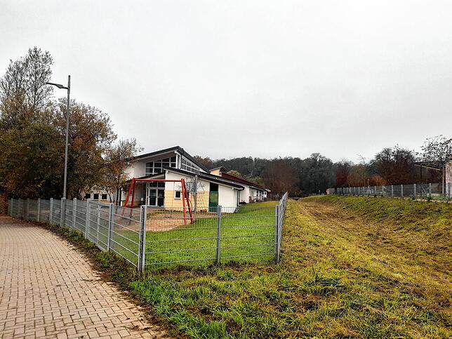 Der Werner-Messmer-Kindergarten und sein Außenbereich.