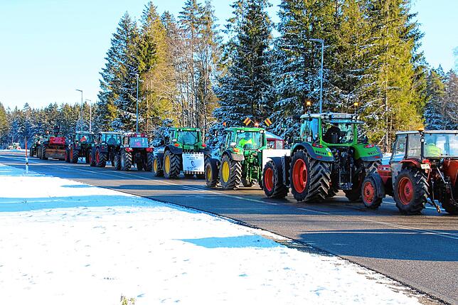Bild 34: Bauern protestieren gegen Sparpläne: Bilder vom Traktorkorso zur Brauerei Rothaus