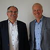 Andreas Kunzelmann und Roland Arzner vom Bauverein-Vorstand.
