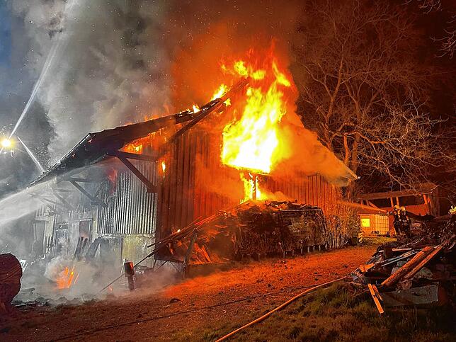 Bild 13: Großeinsatz beim Brand in Dettighofen – das sind Bilder