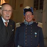 Max Markgraf von Baden (links) mit dem Kommandanten der Historischen Bürgerwehr Villingen, Hans-Joachim Böhm.