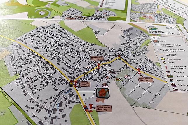 Beispiel für einen Schulwegplan: So sieht der fertige Plan für die Grundschule Markelfingen aus.