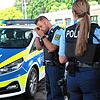 Ein Bild aus dem vergangenen Jahr, die Bundespolizisten Lars Heidelbeer und Laura Müller kontrollieren an der Grenze.