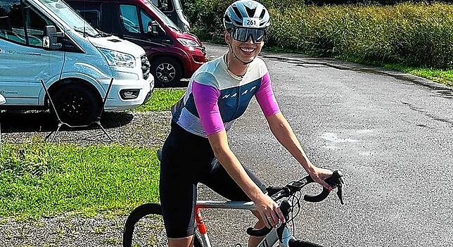 Larissa Christl vor dem Start des Riderman.