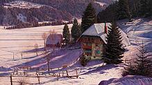 Eines der im Skimuseum Hinterzarten gezeigten Gemälde: Hermann Dischlers &bdquo;Baerental&ldquo; aus dem Jahr 1920.