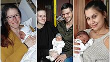 Ella Yuna Beth, hier mit Mama Melissa (linkes Bild), war das erste Neujahrsbaby 2024 im Klinikum Friedrichshafen. Samuel, hier mit ...