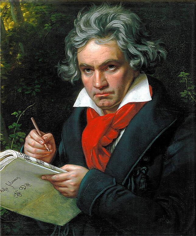 Ludwig van Beethoven (1770–1827) in einem Porträt von Joseph Karl Stieler (vermutlich um 1820).