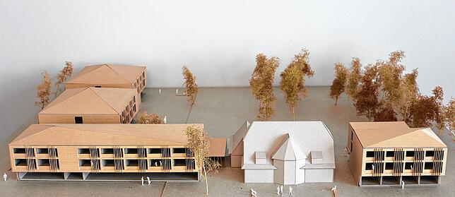 Modell für die Neubauten am Standort des ehemaligen Diakonissen-Erholungsheims in Fischbach, die nun nicht gebaut werden dürfen. Die ...