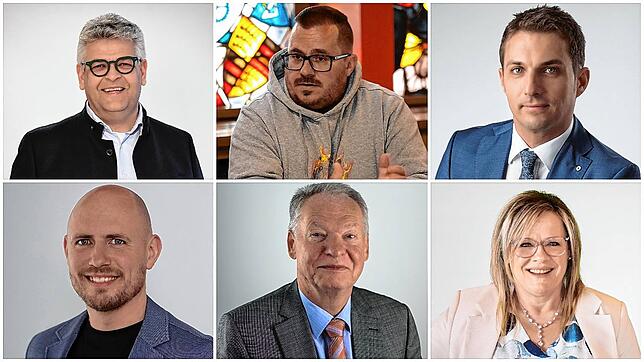 Die sechs Stimmenköniginnen und Stimmenkönige bei der Gemeinderatswahl in Villingen-Schwenningen.